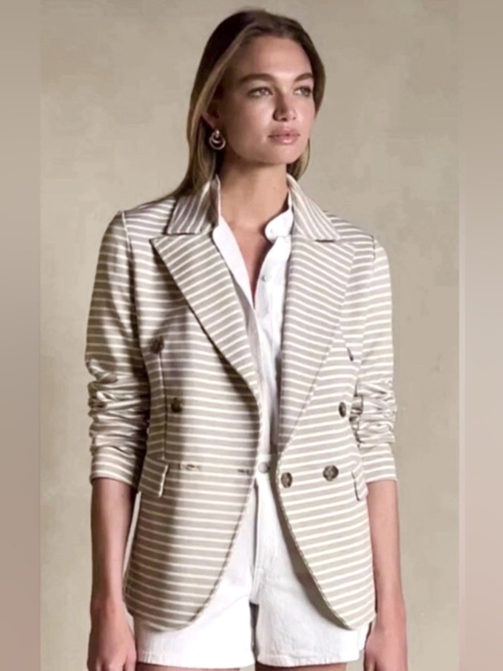 Banana Republic Double-Breasted Striped Blazer